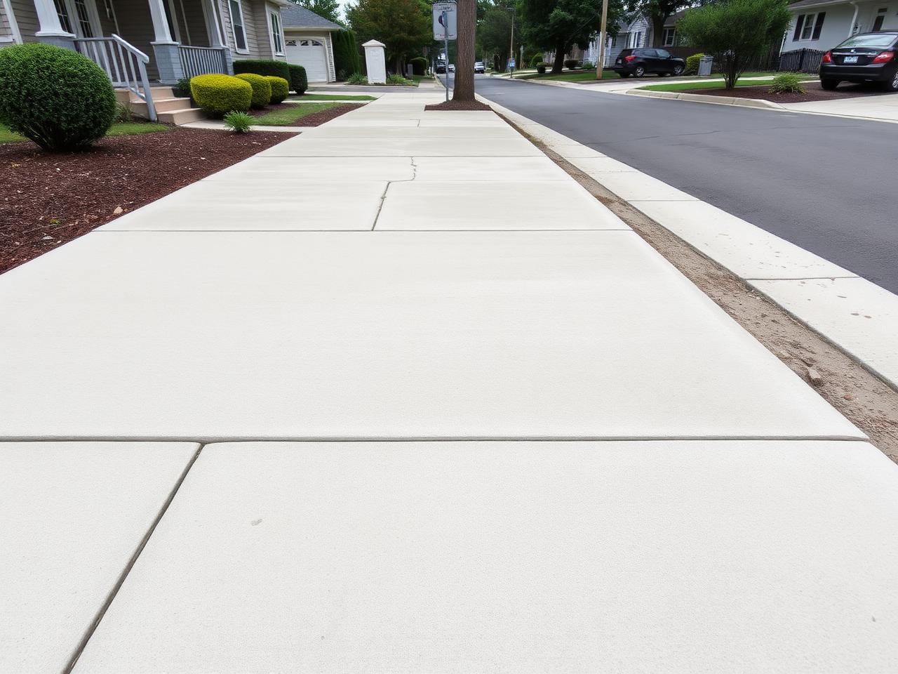 Residential sidewalk leveling after repair