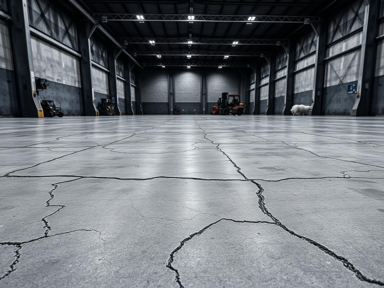 Warehouse floor restoration before repair